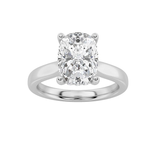 2Cttw Elongated Cushion Shaped Lab Grown Diamond (F/VS) Classic Cathedral Shank Engagement Ring in 14K Gold
