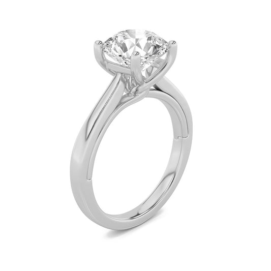 3Cttw Round Shaped Lab Grown Diamond (G/VS) Twisted Basket Cathedral Shank Solitaire Ring in 14K Gold