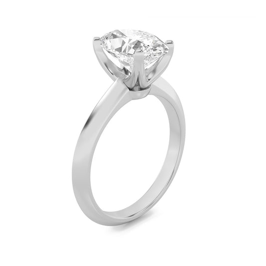 2Cttw Oval Shaped Lab Grown Diamond (F/VS) Knife Edge Shank Solitaire Engagement Ring in 14K Gold