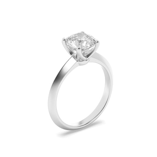 3CTW Round Shaped Lab Grown Diamond (F/VS) Knife Edge Shank Solitaire Engagement Ring in 14K Gold