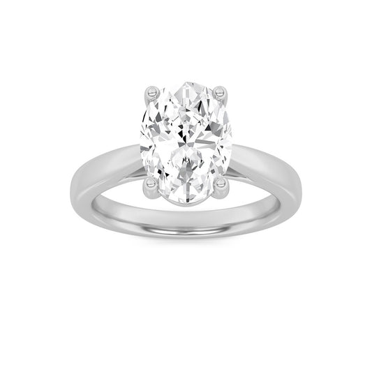 2Cttw Oval Shaped Lab Grown Diamond (F/VS) Classic Shank Solitaire Engagement Ring in 14K Gold