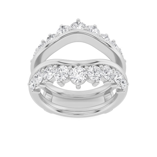 2Cttw Round Shaped Lab Grown Diamond (F/VS) Insert Jacket Ring in 14K Gold