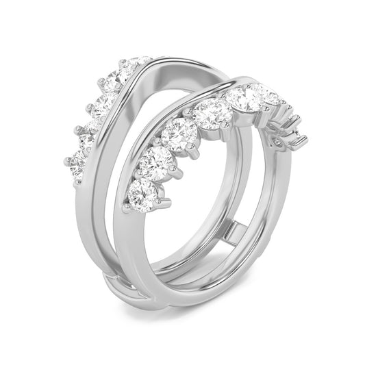2Cttw Round Shaped Lab Grown Diamond (F/VS) Insert Jacket Ring in 14K Gold