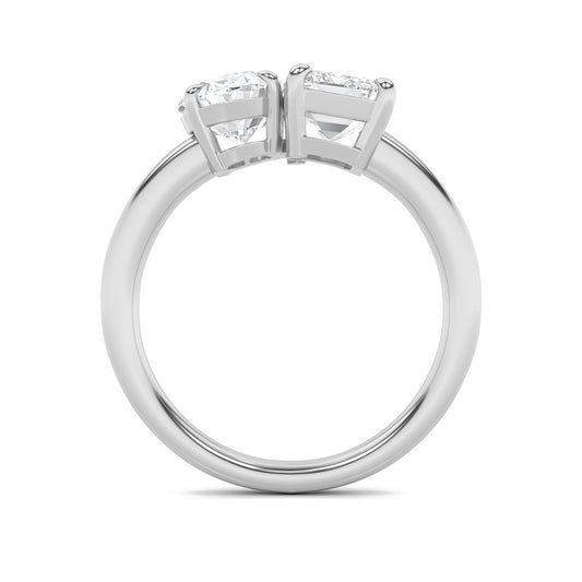 3Cttw Emerald Shaped Lab Grown Diamond (F/VS) Toiet Moi Engagement Ring in 14K Gold