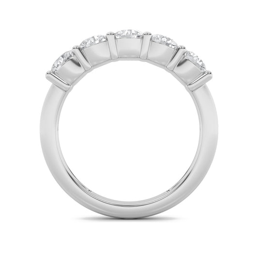 1.5Cttw Round Shaped Lab Grown Diamond (F/VS) Five Stone Band Ring in 14K Gold