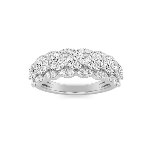 2Cttw Round Shaped Lab Grown Diamond (F/VS) MultiStone Band Ring in 14K Gold
