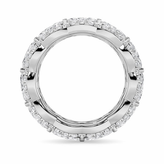 4CTW Marquise Shaped Lab Grown Diamond (F/VVS) Eternity Band Ring in 14K Gold