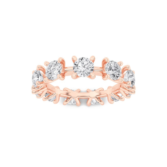 3Cttw Round Shaped Lab Grown Diamond (F/VS) Eternity Band Ring in 14K Gold