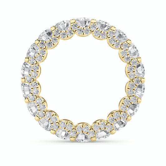 5Cttw Round Shaped Lab Grown Diamond (F/VS) Eternity Band Ring in 14K Gold