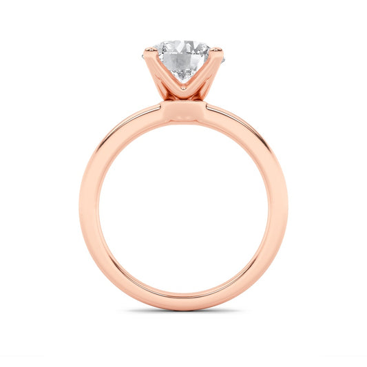 2CTW Round Shaped Lab Grown Diamond (F/VS) Classic Solitaire Engagement Ring in 14K Gold