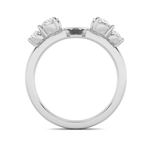 0.75Cttw Round Shaped Lab Grown Diamond (F/VS) Fashion Wrap Ring in 14K Gold