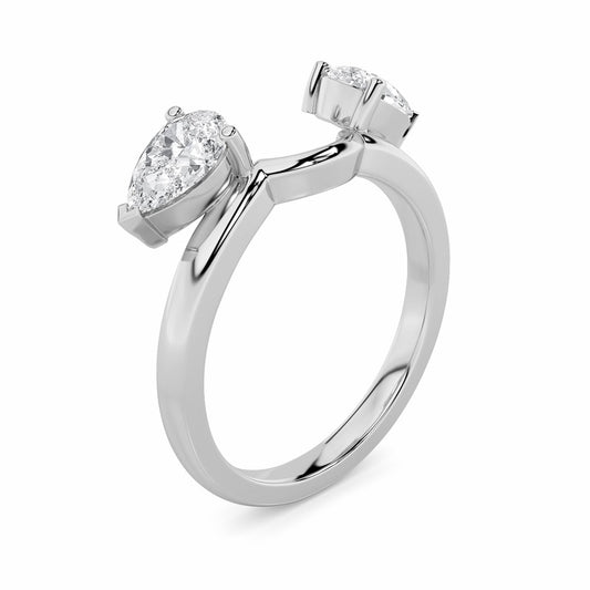 1Cttw Pear Shaped Lab Grown Diamond (F/VS) Wrap Ring in 14K Gold
