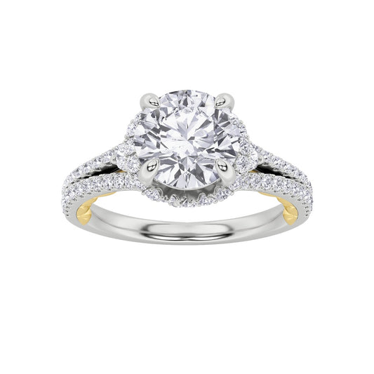 2Cttw Round Shaped Lab Grown Diamond (F/VS) Solitaire Engagement Ring in 14K Gold