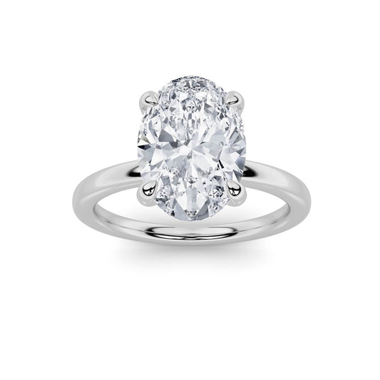2Cttw Oval Shaped Lab Grown Diamond Classic Solitaire Ring in 14K Gold (F/VS)