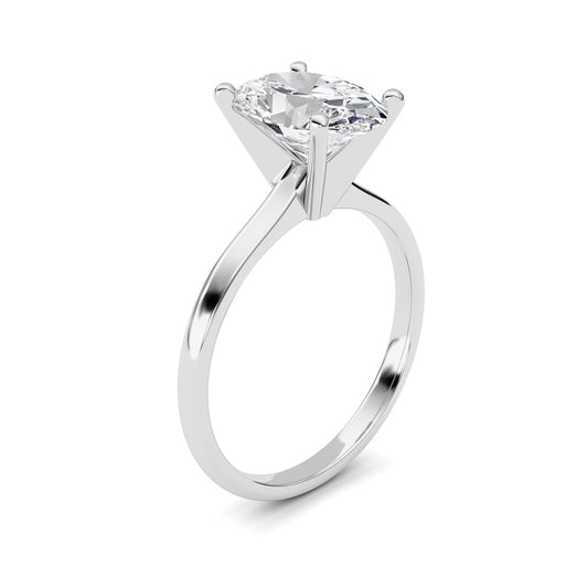 2Cttw Oval Shaped Lab Grown Diamond Classic Solitaire Ring in 14K Gold (F/VS)