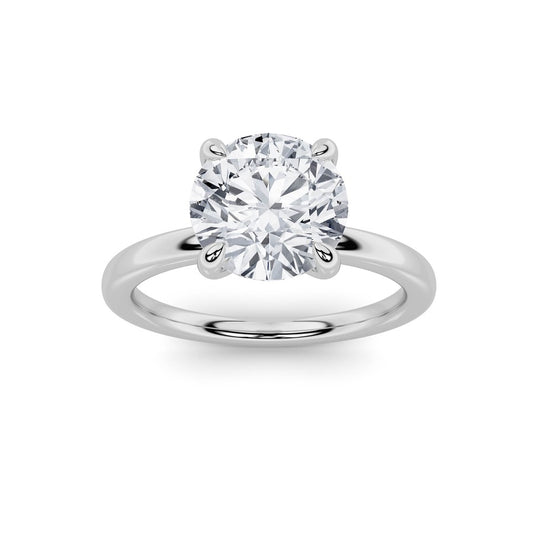 2Cttw Round Shaped Lab Grown Diamond Classic Solitaire Ring in 14K Gold (F/VS)
