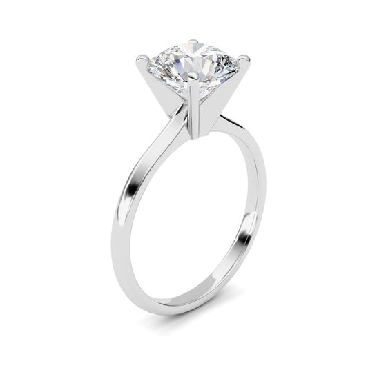 2Cttw Round Shaped Lab Grown Diamond Classic Solitaire Ring in 14K Gold (F/VS)