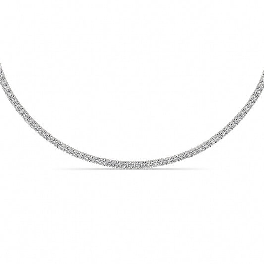 20CTW Round Shaped Lab Grown Diamond (F/VS) Necklace in 14K White Gold