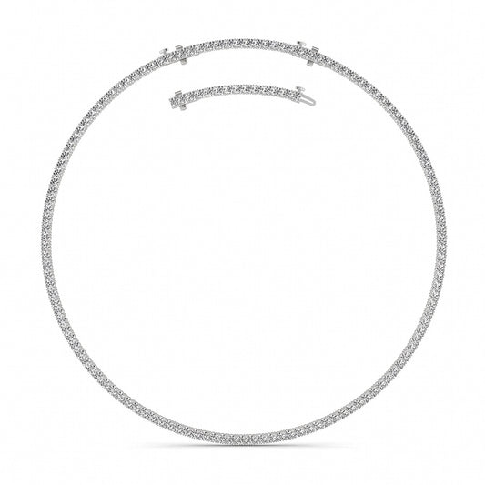 20CTW Round Shaped Lab Grown Diamond (F/VS) Necklace in 14K White Gold