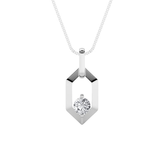 0.25Cttw Round Shaped Lab Grown Diamond (F/VS) Fancy Pendant in 14K White Gold