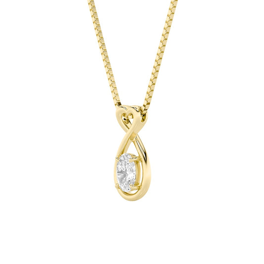 1CTW Oval Shaped Lab Grown Diamond (G/VS) Fancy Solitaire Pendant in 14K Gold
