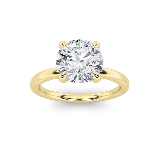1Cttw Round Shaped Lab Grown Diamond Classic Solitaire Ring in 14K Gold (F/VS)