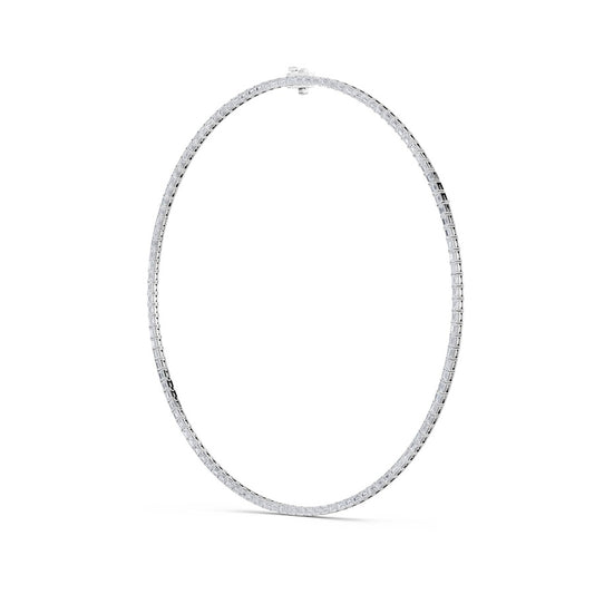 21CTW Emerald Shaped Lab Grown Diamond (F/VS) Necklace in 14K White Gold