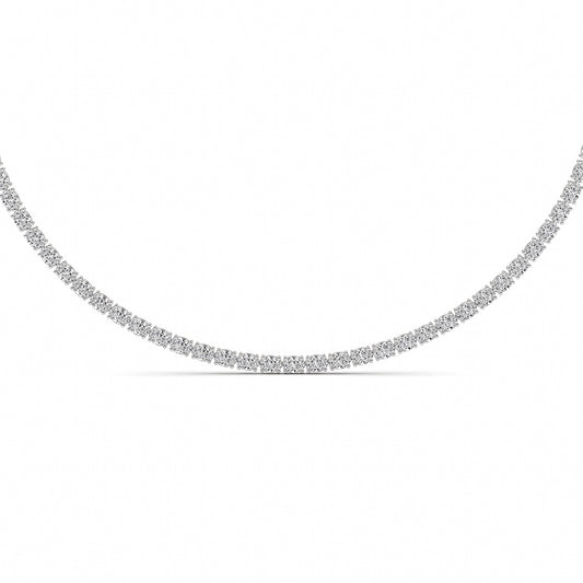 25CTW Oval Shaped Lab Grown Diamond Tennis Necklace in 14K Gold (F/VS)