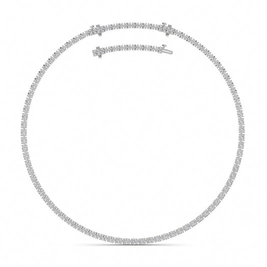 25CTW Oval Shaped Lab Grown Diamond Tennis Necklace in 14K Gold (F/VS)