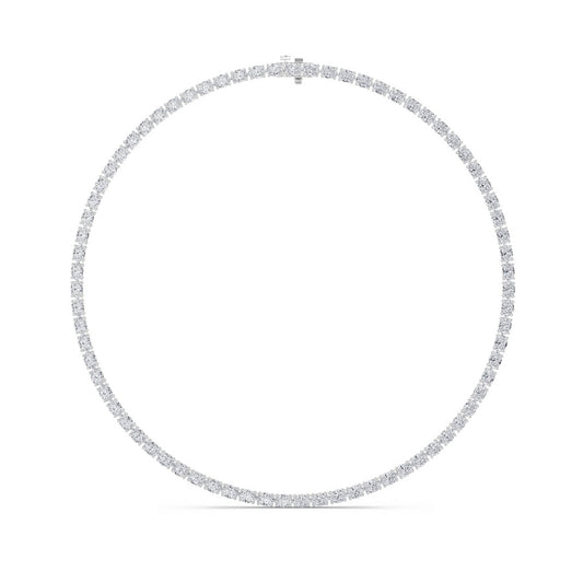 36CTW Oval Shaped Lab Grown Diamond Tennis Necklace in 14K Gold (F/VS)