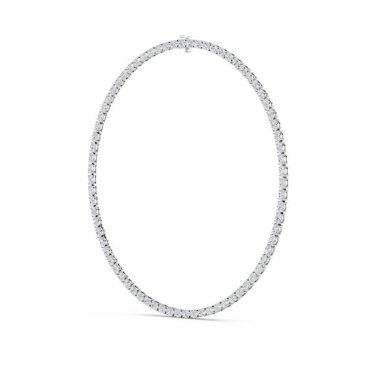 36CTW Oval Shaped Lab Grown Diamond Tennis Necklace in 14K Gold (F/VS)
