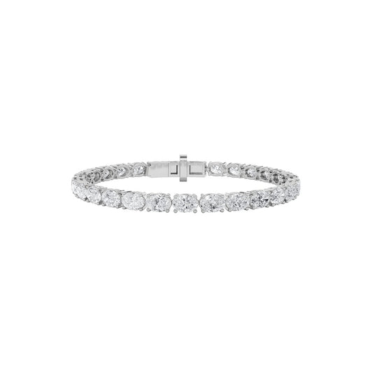 10.75Cttw Oval Shaped Lab Grown Diamond East & West Bracelet in 14K Gold (F/VS)