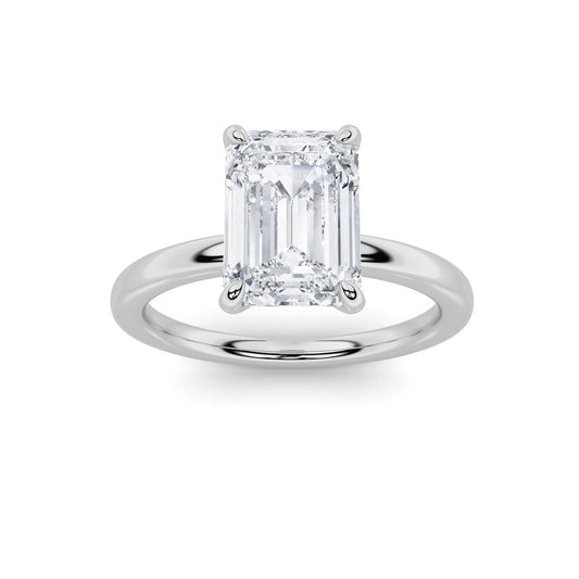 1Cttw Emerald Shaped Lab Grown Diamond Classic Solitaire Ring in 14K Gold (F/VS)