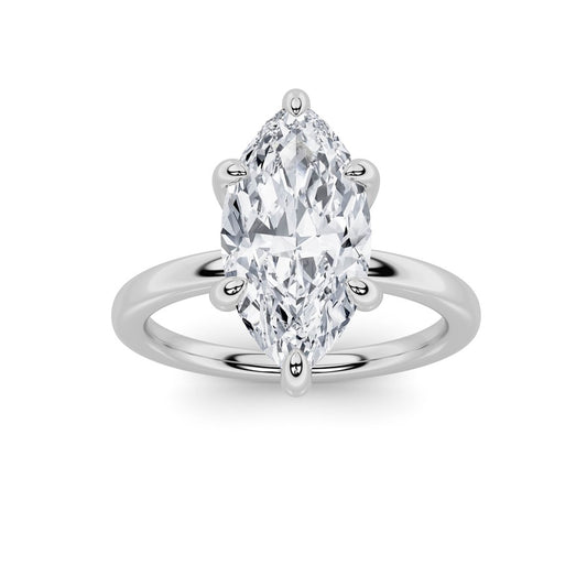 1.5Cttw Marquise Shaped Lab Grown Diamond ClassicSolitaire Ring in 14K Gold (F/VS)