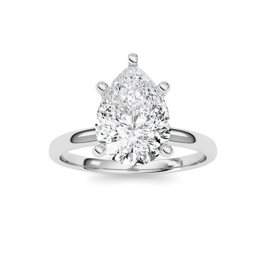 2Cttw Pear Shaped Lab Grown Diamond Classic Solitaire Ring in 14K Gold (F/VS)