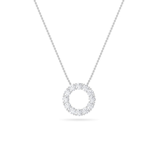 2CTW Round Shaped Lab Grown Diamond (F/VS) Circle Pendant in 14K Gold