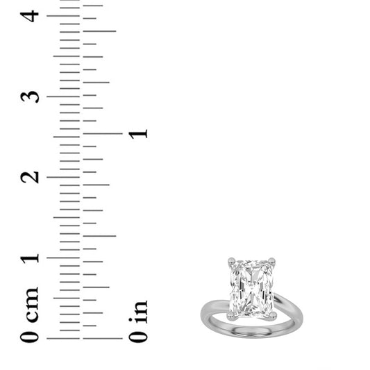 1Cttw Radiant Shaped Lab Grown Diamond (F/VS) Bypass Shank Engagement Ring in 14K Gold