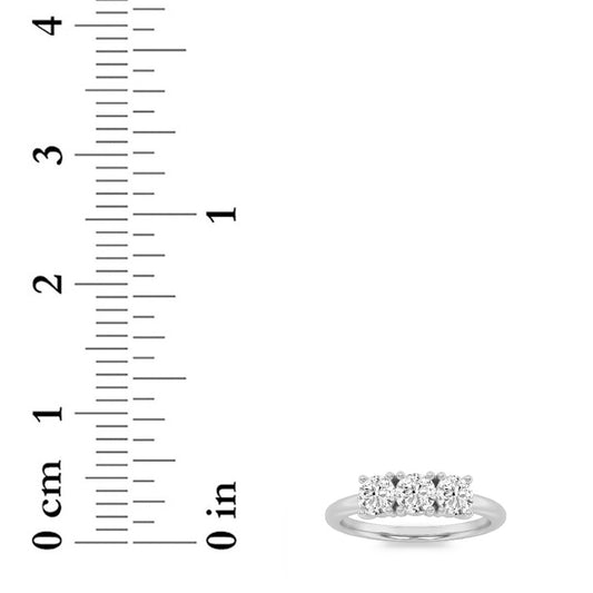 1.5Cttw Round Shaped Lab Grown Diamond (F/VS) Three Stone Band Ring in 14K Gold
