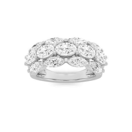 3Cttw Oval Shaped Lab Grown Diamond (F/VS) Multi Stone Band Ring in 14K Gold