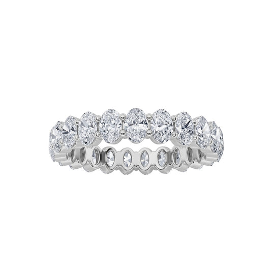 2.25Cttw Oval Shaped Lab Grown Diamond Split Prong Eternity Ring in 14K Gold (F/VS)
