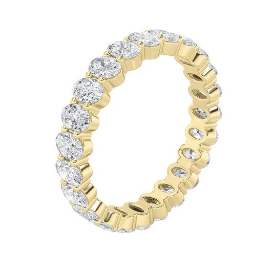 4.5CTW Oval Shaped Lab Grown Diamond Split Prong Eternity Ring in 14K Gold (F/VS)