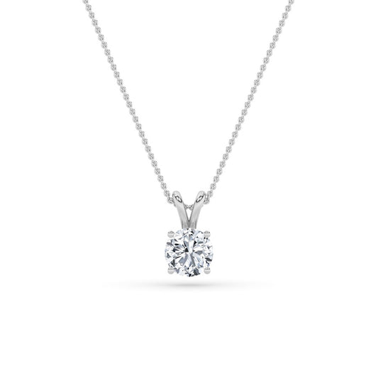 1CTW Round Shaped Lab Grown Diamond (F/VS) Split Bale Solitaire Pendant in 14K Gold