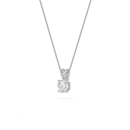1CTW Round Shaped Lab Grown Diamond (F/VS) Split Bale Solitaire Pendant in 14K Gold