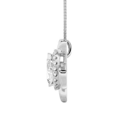 2CTW Marquise Shaped Lab Grown Diamond (F/VS) Accented Turtle Pendant in 14K Gold