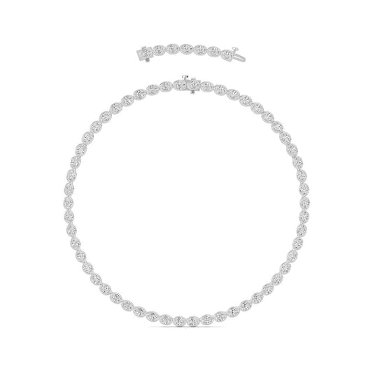 30CTW Oval Lab Grown Diamond (F/VS ) Bezel Set Necklace in 14K Gold