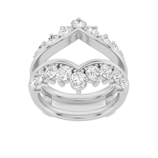 2Cttw Round Shaped Lab Grown Diamond (F/VS) Insert Jacket Ring in 14K Gold