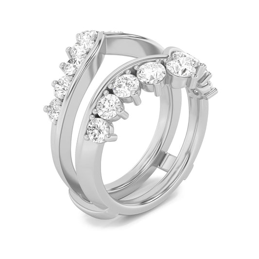 2Cttw Round Shaped Lab Grown Diamond (F/VS) Insert Jacket Ring in 14K Gold