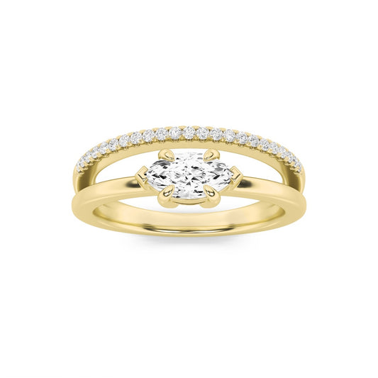 0.5Cttw Marquise Shaped Lab Grown Diamond (G/VS) Fashion Ring in 10K Gold