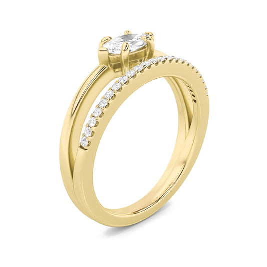 0.5Cttw Marquise Shaped Lab Grown Diamond (G/VS) Fashion Ring in 10K Gold