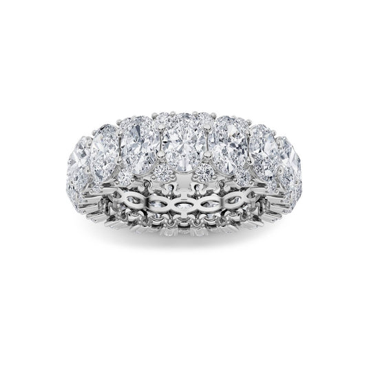 6Cttw Oval Shaped Lab Grown Diamond (F/VS) Eternity Band Ring in 14K Gold
